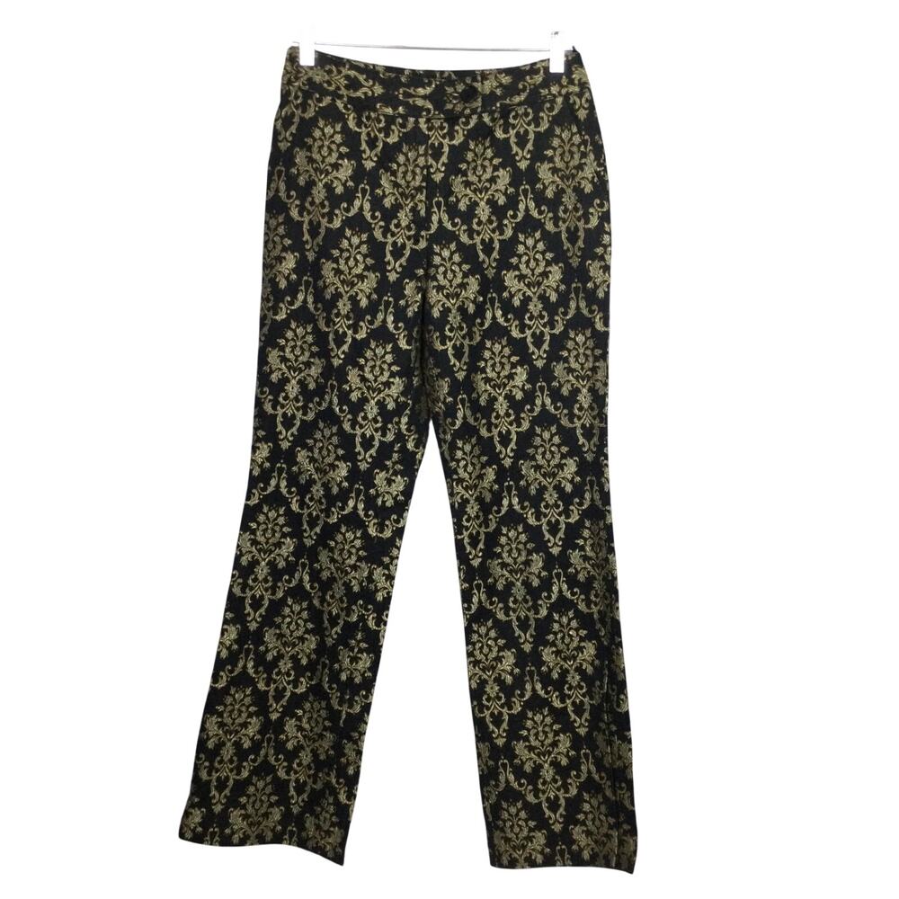Etcetera Y2K Embroidered Textured Vintage Tapestry Mid Rise Straight Leg Pant 6